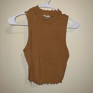 Bozzolo mustard yellow mock neck crop top! Fits S-M. No tags but never worn!